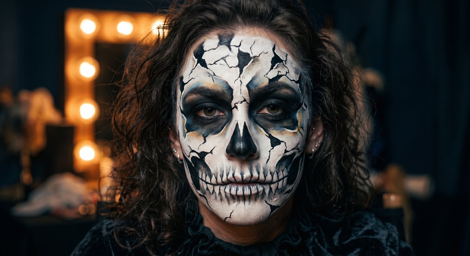 Maquillaje de calavera con rasgaduras